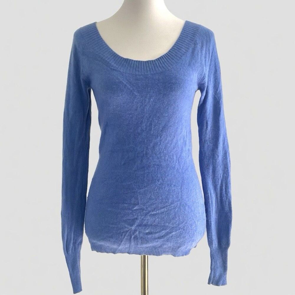 2006 Old Navy Y2K 100% Cashmere Blue Scoop Neck Pullover Sweater Womens M